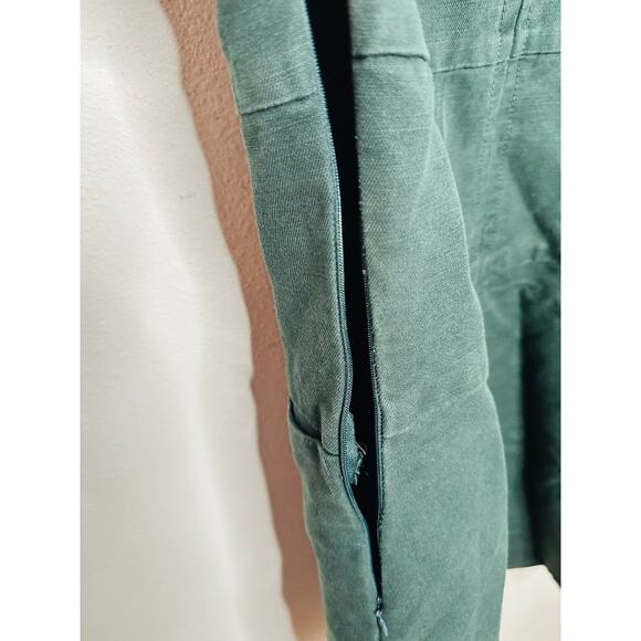 CARVEN Green Wool Twill 100% Cotton Shift Pockets Dexter Shift Dress sz 40 - Picture 4 of 11